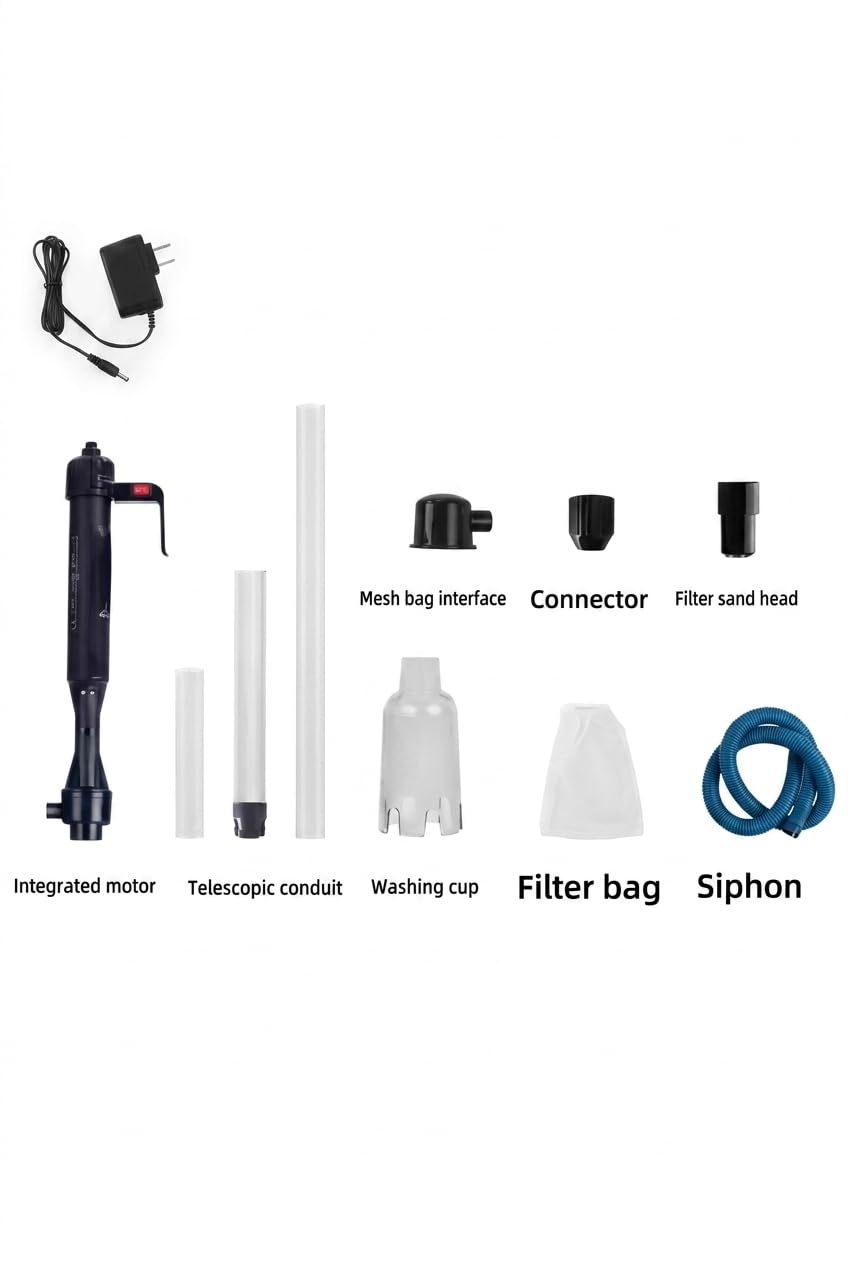 Electric Aquarium Gravel Cleaner Fish Tank Vacuum Cleaner - Premium Selection Official Imagery - 6