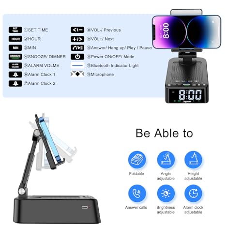 Gifts for Men Women, Phone Stand with Bluetooth Speaker 360° - Product Imagery