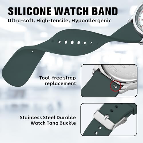 PINDOWS Nurse Watch for Women and Men, Analog Quartz with Second - Product Imagery