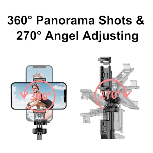 Selfie Stick Tripod,Tripod with 360 Degree Rotatable Phone - Product Imagery