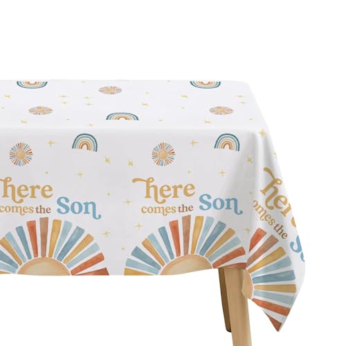 Sunshine Here Comes The Son Baby Shower Decorations Tablecloth, - Product Imagery