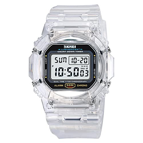 RNONDRY Womens Digital Watch Waterproof Men Clear Watches for - Product Imagery