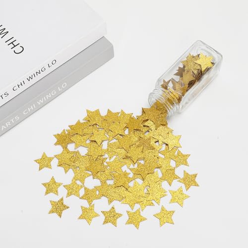 200 PCS Gold Stars Confetti 1 Inch Glitter Star Table Confetti - Product Imagery