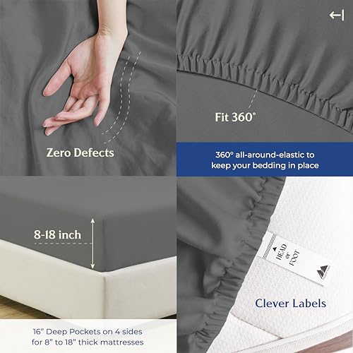 Mayfair Linen 100% Organic Cotton Sheets Queen Size - 4 PC - Product Imagery