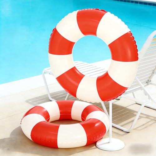 4 PCS Striped Inflatable Pool Floats for Swimming Pool Party - Product Imagery