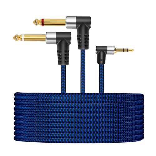 GGMTY 1/8" TRS to Dual 1/4" TS Mono Stereo 6FT Y-Cable Splitter C by GGMTY - Angle View 1