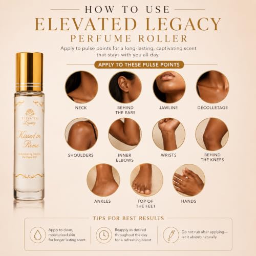 Kissed in Rome Vanilla Perfume Oil Rollerball for Women, 10ml | - Product Imagery