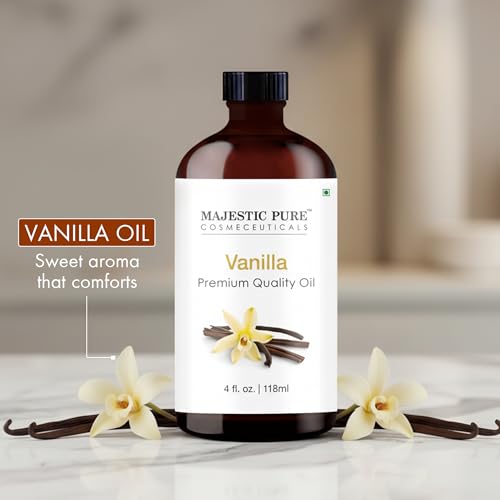 Majestic Pure Vanilla Essential Oil with Glass Dropper - 4 Fl Oz - Product Imagery