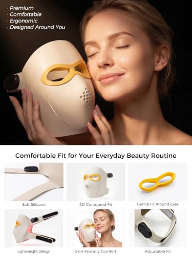7 Color LED Face Mask, Silicone Facial Skin Care Device with - Product Imagery
