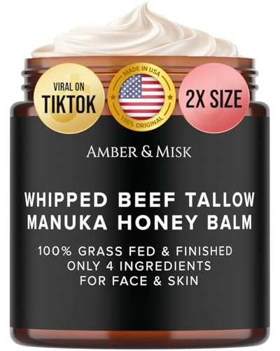 Whipped Beef Tallow and Honey Balm, 100% Grass Fed Beef Tallow - Product Imagery