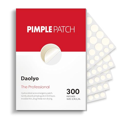 Pimple Patches for Face, 4 Size 300 Counts Hydrocolloid Acne - Product Imagery