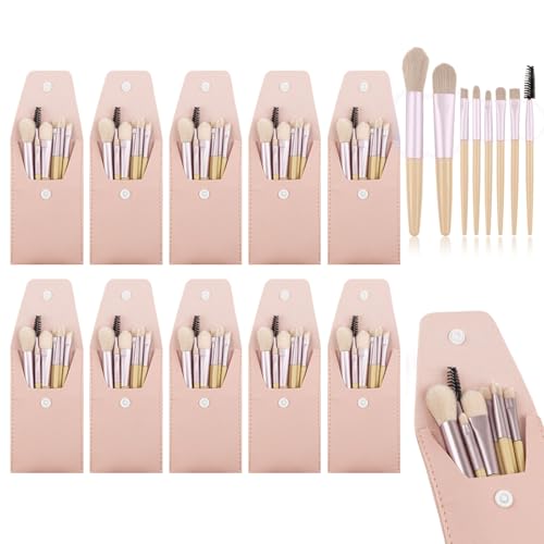 10 Travel Size Makeup Brushes Sets Girl Makeup Party Favors - HDFCLUP Official Imagery - 1