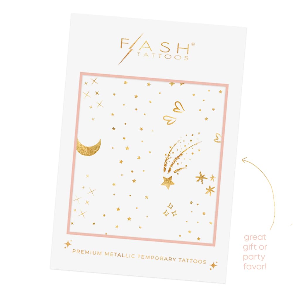 Flash Tattoos PIXIE DUST Gold Glitter Freckles Face Tats – 24 Premium - View 10