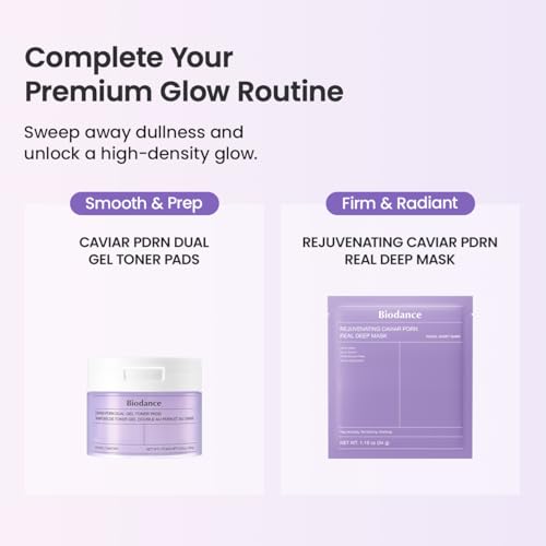 BIODANCE Caviar PDRN Dual Gel Toner Pads, Gentle Exfoliator & - Product Imagery