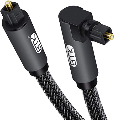 EMK 90 Degree Toslink Optical Cable 360 Degree Free-Rotating Plug by EMK - Angle View 1