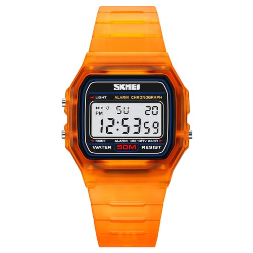 Gosasa Unisex Digital Sports Watch Classic Transparent Color PU - Product Imagery