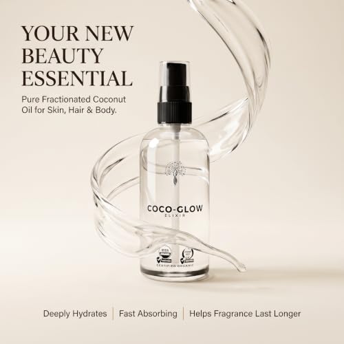 Coco Glow Elixir USDA Certified Organic Fractionated Coconut Oil - Product Imagery