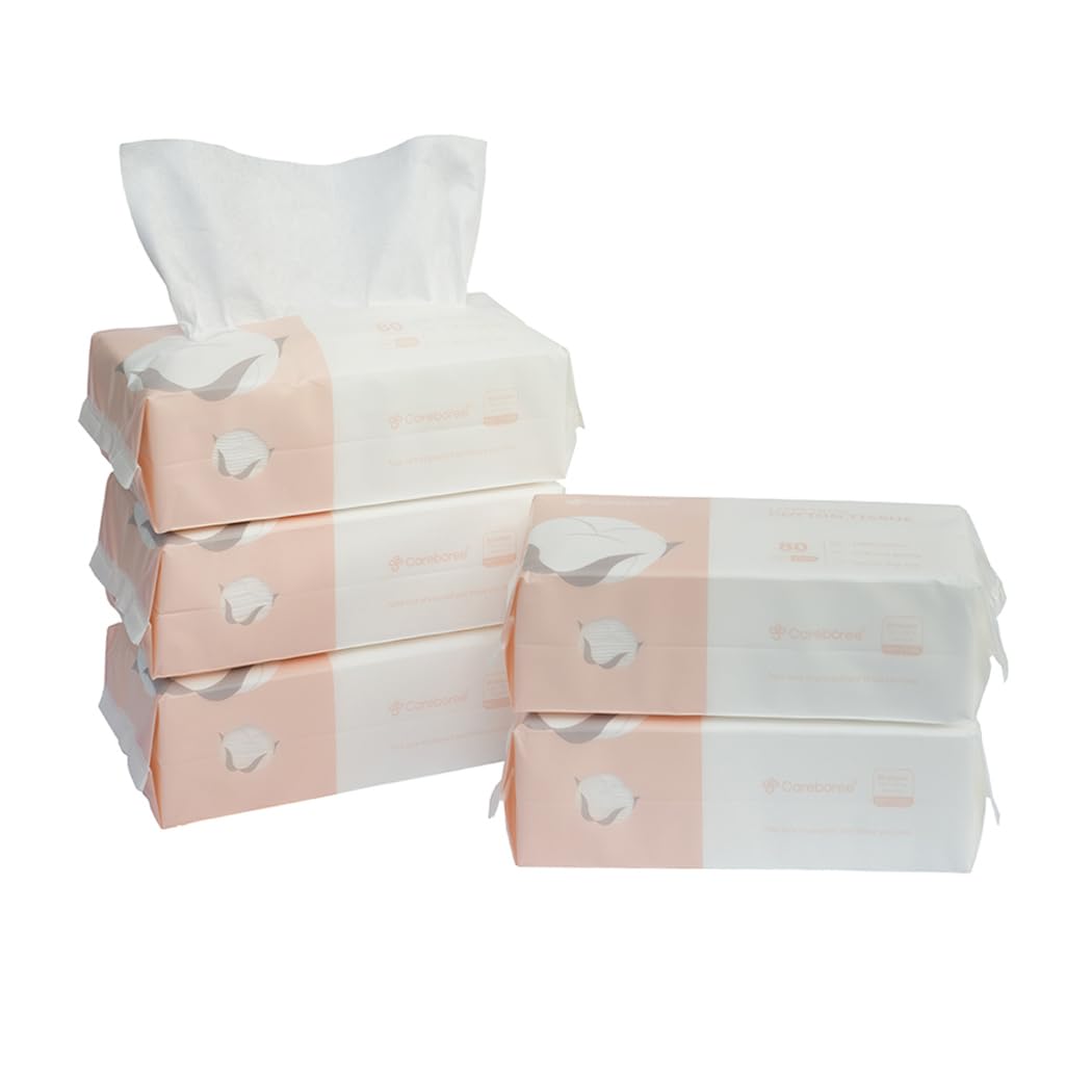 Careboree Extra Thick Dry Wipes 100 Pure Cotton 400 Count - careboree Official Imagery - 1