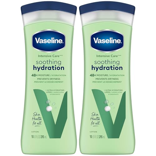Vaseline Soothing Hydration 2-Pack – Intensive Care Moisturizing Hand and Body Lotion with Aloe, Ultra-Hydrating Lipids, 48 Hours of Moisture, 10 Oz Ea - Elefair Tech Official Product View 1