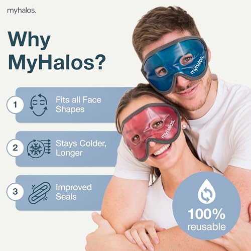 MyHalos Cooling Gel Eye Mask, Cold Ice Pack for Puffy Eyes & - myhalos