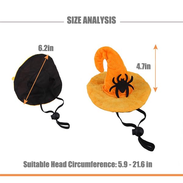 Dog Witch Hat for Halloween - Adjustable Bat Costume for Small - Product Imagery