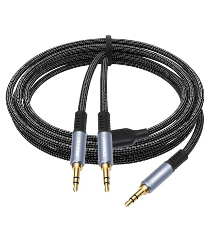 SQWRWY 3.5mm Male to Dual 3.5mm Male Stereo Audio Y-Splitter Cabl by SQWRWY - Angle View 1