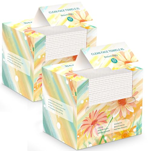 Beauntangly Disposable Face Towel, XL Facial Towelettes Soft - Product Imagery