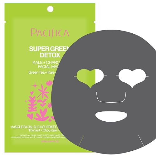 Pacifica Super Green Detox Sheet Mask – Charcoal, Kale & Clay - Product Imagery