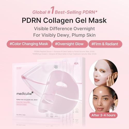 medicube Jelly Gel Mask with Salmon DNA PDRN Pink Collagen, 4EA - Product Imagery