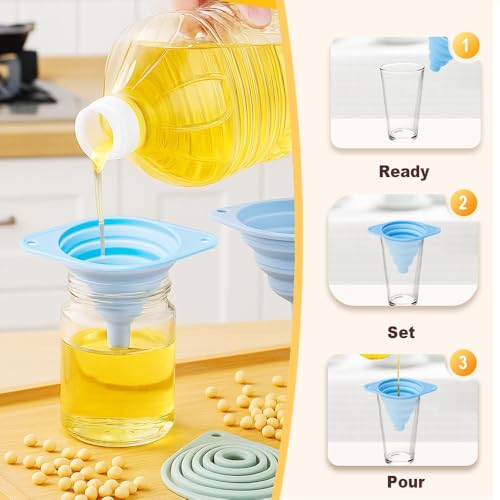 Kitchen Funnel Set, 2026 New Food Grade Silicone Collapsible - Product Imagery