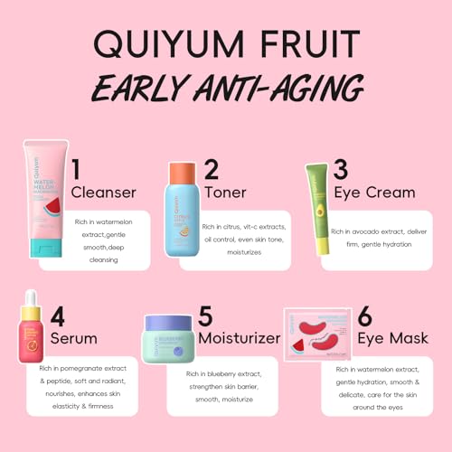 Daily Skincare Set for Young Women, 6-Piece Facial Care Routine - Product Imagery