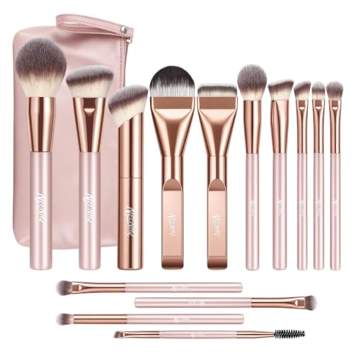 14 PCS Professional Makeup Brushes Set with Travel Cosmetic - NEONIQ Official Imagery - 1