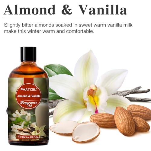 PHATOIL 3.38FL.OZ Almond Vanilla Fragrance Oils for - Product Imagery