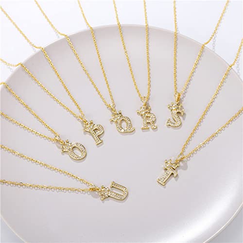 Pingyongchang Letter A-Z pendant necklace Crown letter pendant - Product Imagery