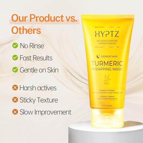 Turmeric Face Mask, Overnight Wrapping Facial Mask with Vitamin - Product Imagery