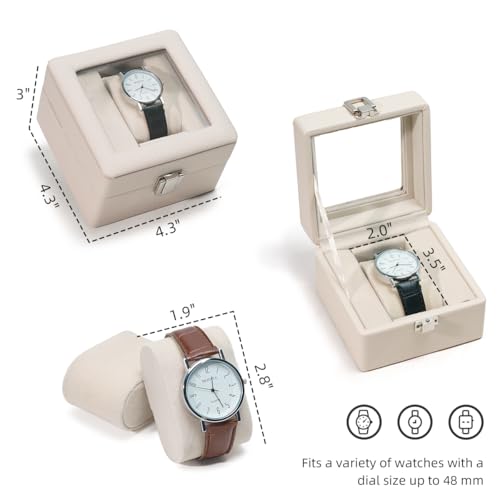 Watch Box, 1 Slot Watch Display Case for Men & Women, Removable - Product Imagery