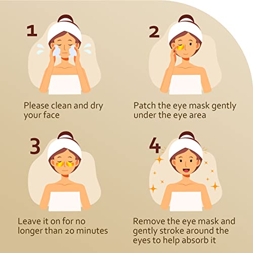 Under Eye Patches (30 Pairs), 24K Gold Eye Mask for Dark Circles - Product Imagery