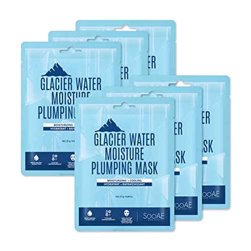 Soo'AE Glacier Water Moisture Plumping Mask [6 Count] for Dry & - Product Imagery