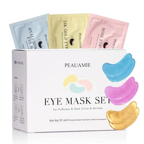 PEAUAMIE Under Eye Patches Gold and Hyaluronic Acid for puffy - Product Imagery