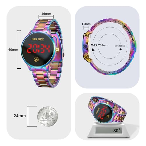 Rainbow Digital Watch for Women Men Nonsmart Large Face Wrist - Product Imagery