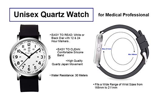 TICCI Unisex Men Women Medical Quartz Watch Arabic Numerals - Product Imagery