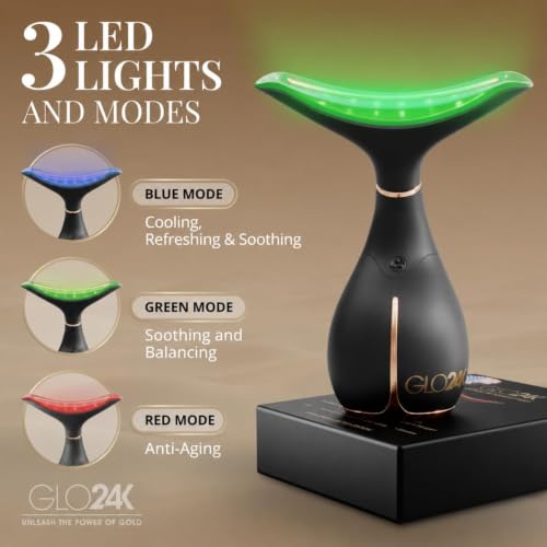 GLO24K LED Face Massager and Neck Wand - Beauty Skin Care Tool - Product Imagery