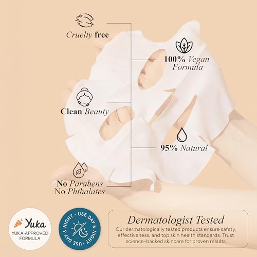Vitamin E & Vitamin C Sheet Mask – Dermatologist Tested, Anti - Product Imagery