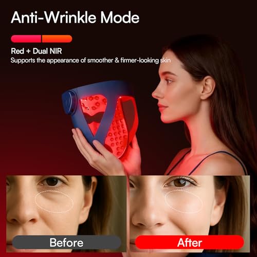 INIA GLOW 4D Wireless Red Light Therapy Mask for Face, Dual NIR, - Product Imagery