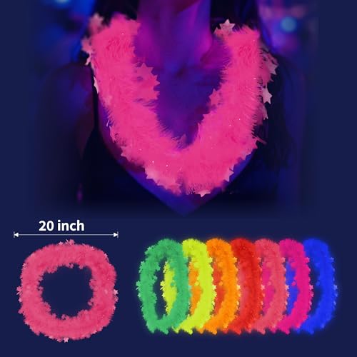 14Pcs Glow in The Dark Party Necklace, Neon Fluorescent - Product Imagery
