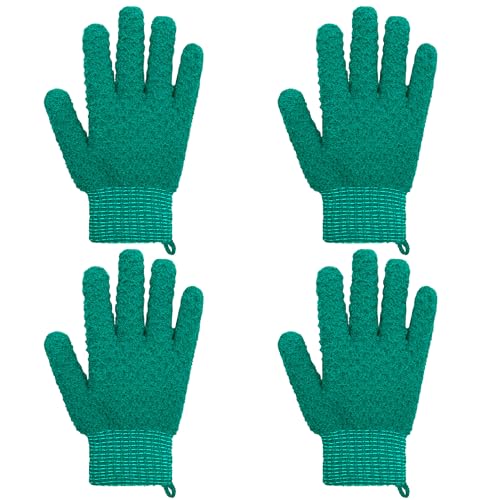 Exfoliating Bath Gloves 2 Pairs - Heavy Texture Body Scrub - Product Imagery