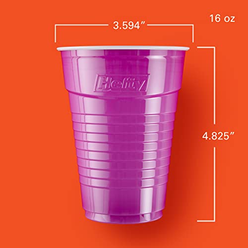 Hefty Party On Disposable Plastic Cups, Assorted, 16 Ounce, 100 - Product Imagery