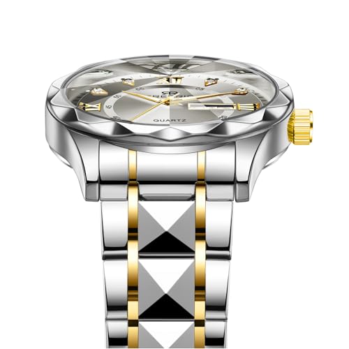Watch for Men Stainless Steel Waterproof Diamond Business Dress - Product Imagery