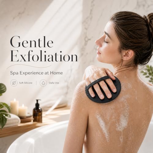 2 Pack Exfoliating Glove Set, Silicone Body Scrubber for Shower - Product Imagery