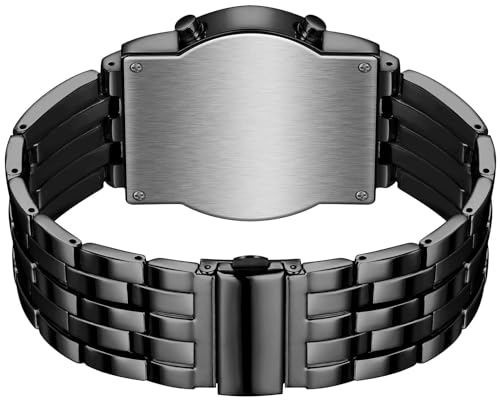 FANMIS Creative Mens Binary Matrix Blue LED Digital Watch Black - Product Imagery
